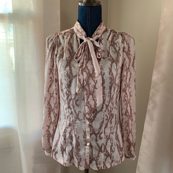 H&M Tops - Snake Print Silky Blouse